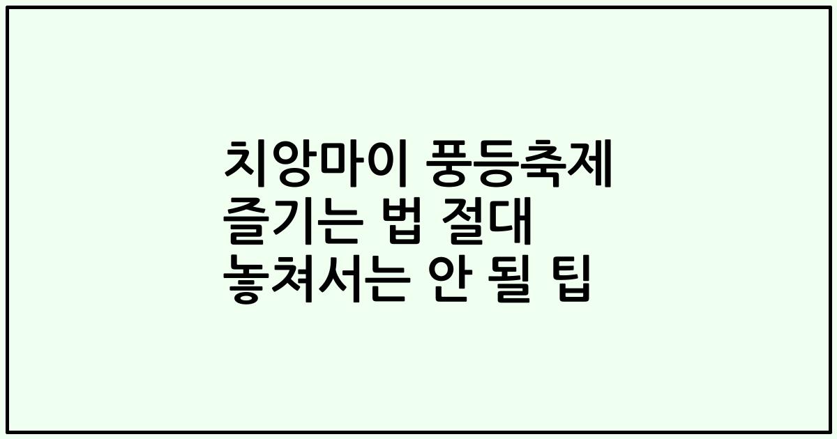 치앙마이 풍등축제 즐기는 법 절대 놓쳐서는 안 될 팁