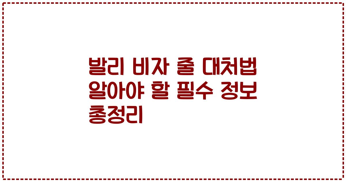 발리 비자 줄 대처법 알아야 할 필수 정보 총정리